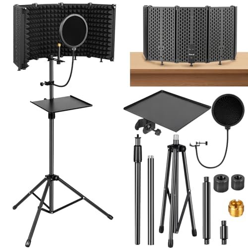 Microphone Stand With Isolation Shield,Recording Studio...
