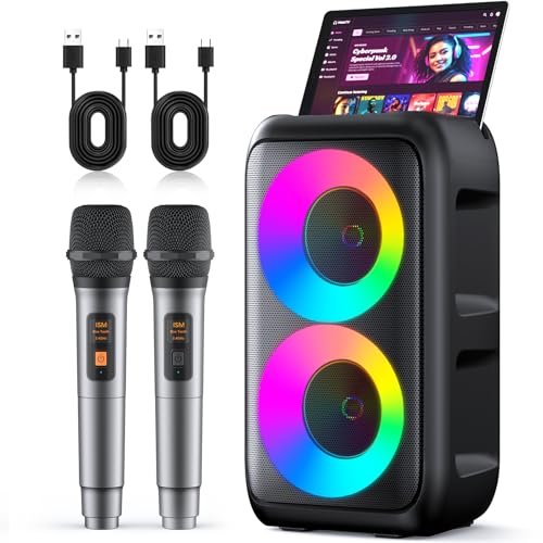 Karaoke Machine for Adults Kids, Portable Bluetooth Speaker...