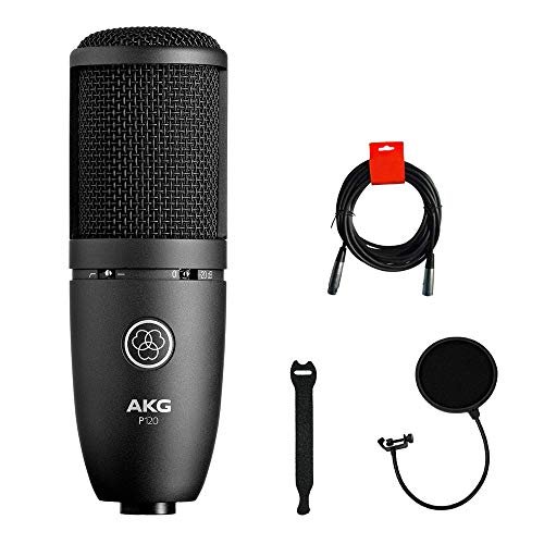 AKG P120 Cardioid Condenser Microphone (Black) with XLR-XLR...