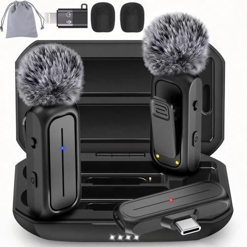 Wireless Mini Lavalier Microphone for iPhone, Android w/...