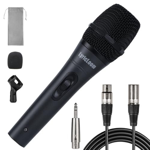 LyricLoom Professional XLR Microphone Wired Set, Metal...
