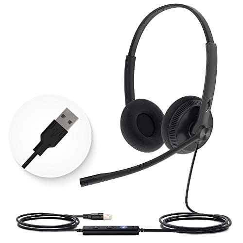 Yealink UH34 USB Headset with Mic,Stereo Wired Headphones...