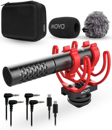 Movo X1-Mini Video Shotgun Mic for Camera - Supercardioid...