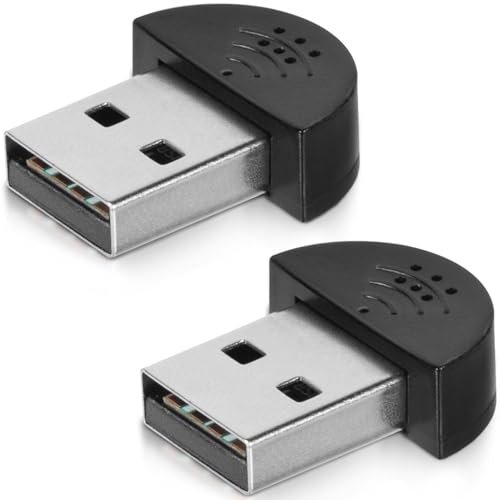 KISEER 2 Pcs USB 2.0 Mini Microphone, Laptop/Desktop PC...
