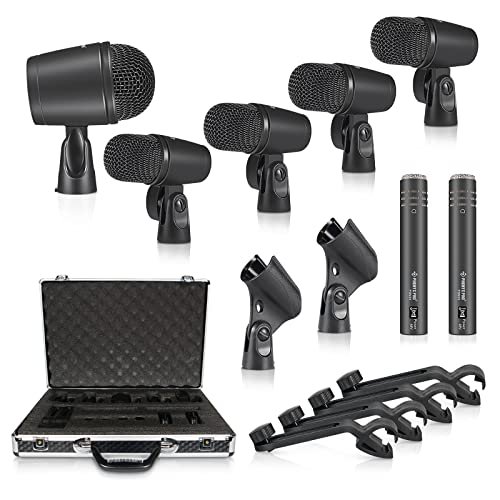 Phenyx Pro Drum Microphone Kit, 7-Piece Full Metal Wired...