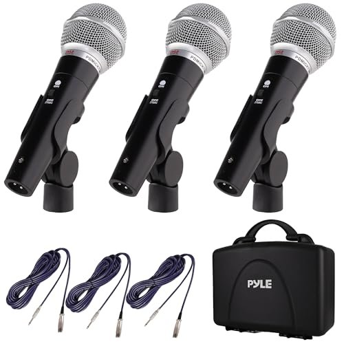 Pyle 3 Piece Professional Dynamic Microphone Kit Cardioid...
