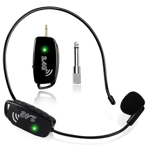 SAYTINAI Wireless Microphone Headset MIC Cordless: 2.4G...