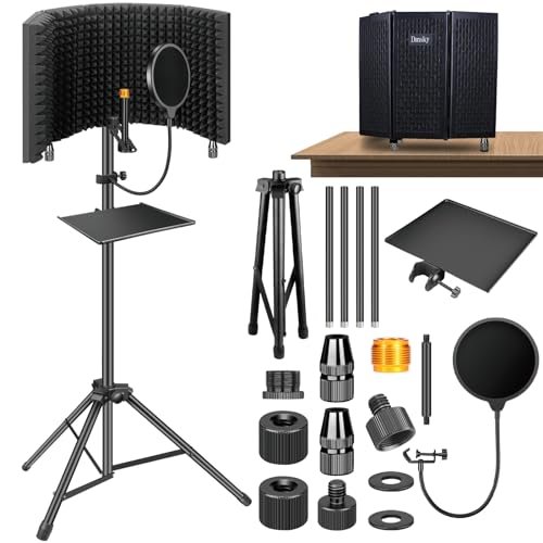 Dmsky Microphone Isolation Shield with Pop Filter & Tripod...