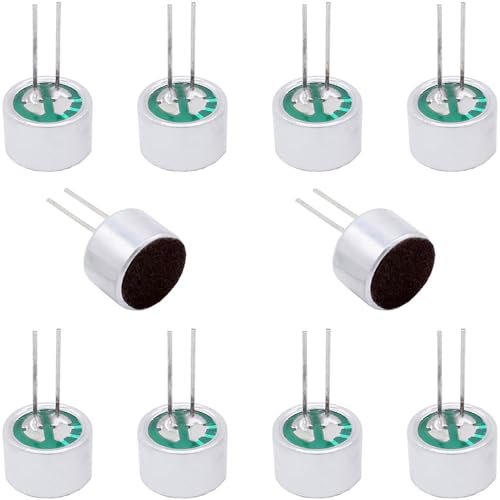 ThreeBulls 10Pcs Cylindrical Electret Condenser Microphone,...