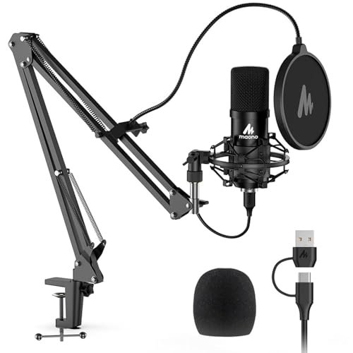 MAONO A04 USB Microphone, 192kHz/24Bit Condenser Mic for PC...