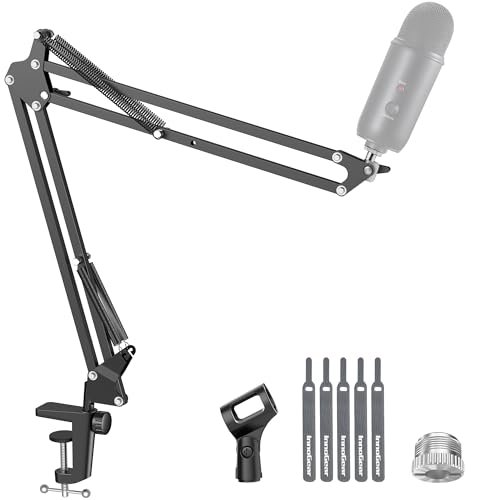 InnoGear Boom Arm Microphone Mic Stand for Blue Yeti HyperX - Best Microphone Boom Arm review