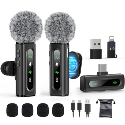 USB C Lavalier Microphone Wireless Mini Mic for Type-C...