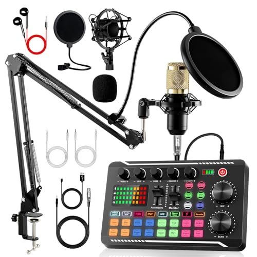 Also GO Podcast Equipment Bundle, F998 Sound Card with...