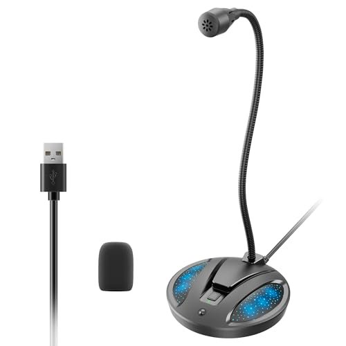 CMOCIIY Plug & Play USB Computer Microphone, Flexible...