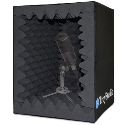 TroyStudio Portable Vocal Booth, Large Foldable Microphone...