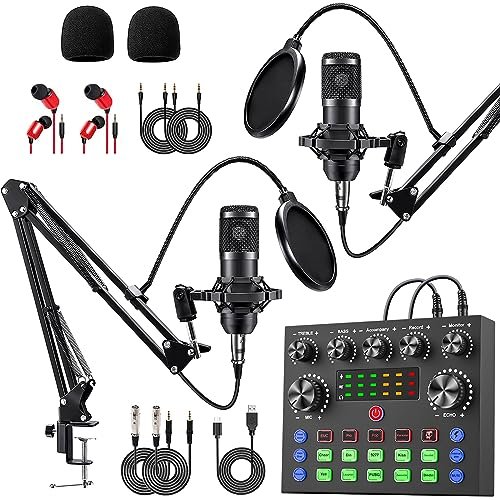 sktome Podcast Equipment Bundle for 2, V8s Voice Changer...