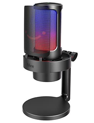 FIFINE Gaming Microphone, USB PC Mic for Streaming,...