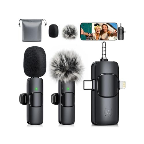 MENERESAS 3-in-1 Mini Microphone for iPhone: Wireless...