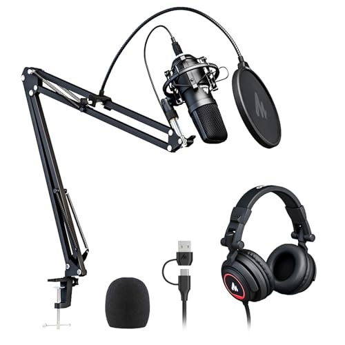 MAONO AU-A04H USB Microphone Kit with Headphones for PC,...