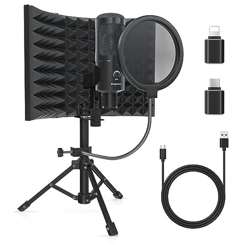 Studio Recording Microphone Isolation Shield with Pop...
