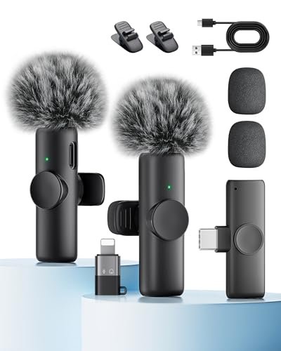 Wireless Microphone for iPhone iPad and Android Phone, 2...