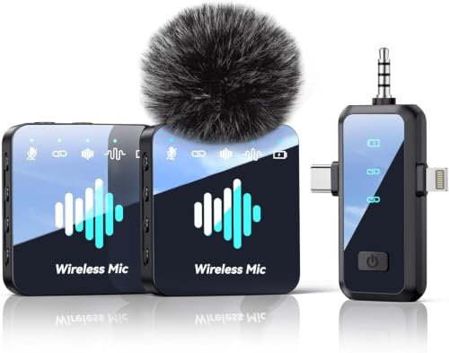 MENERESAS Wireless Microphone for iPhone: 40dB Noise...