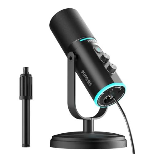 PUPGSIS Podcast Dynamic Microphone, XLR/USB Recording PC...