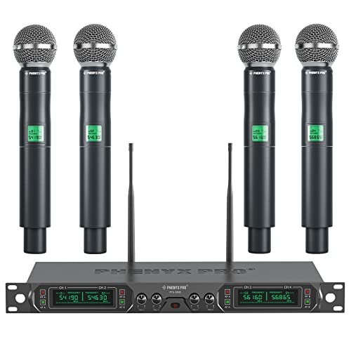 Phenyx Pro 4-Ch UHF Fixed Frequency Wireless Microphone...
