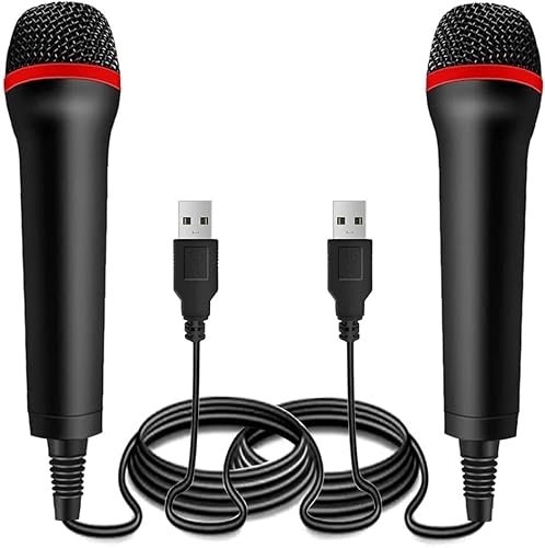 Drimoor 2Pack 13ft Wired USB Microphone for Rock Band,...
