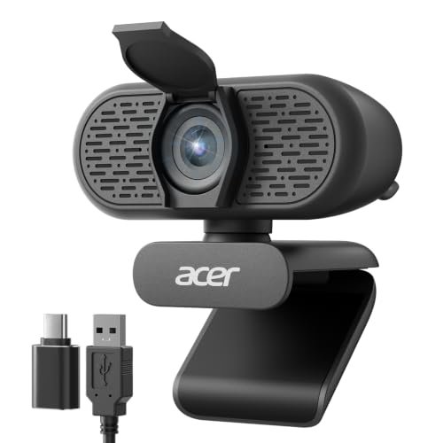 Acer 1080p Webcam USB Plug and Play Webcam for PC...