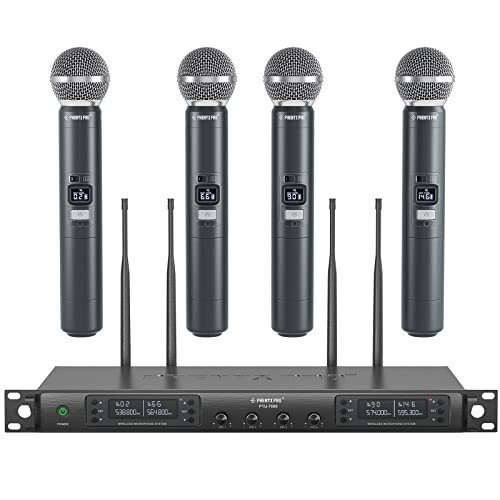 Phenyx Pro Wireless Microphone System, Quad Channel...
