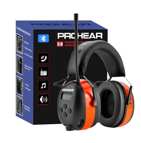 PROHEAR 033 2.0 Upgraded Bluetooth Hearing Protection AM FM...