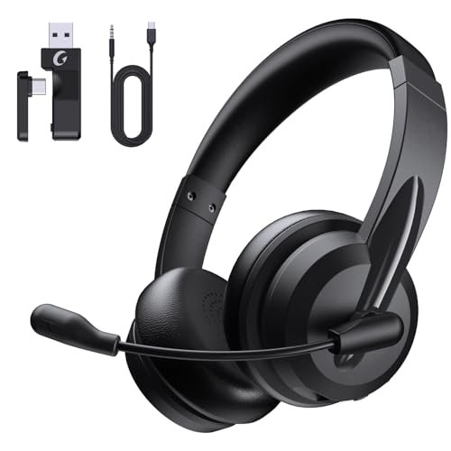 AOC Wireless Headset with Mic for Work with AI Noise...